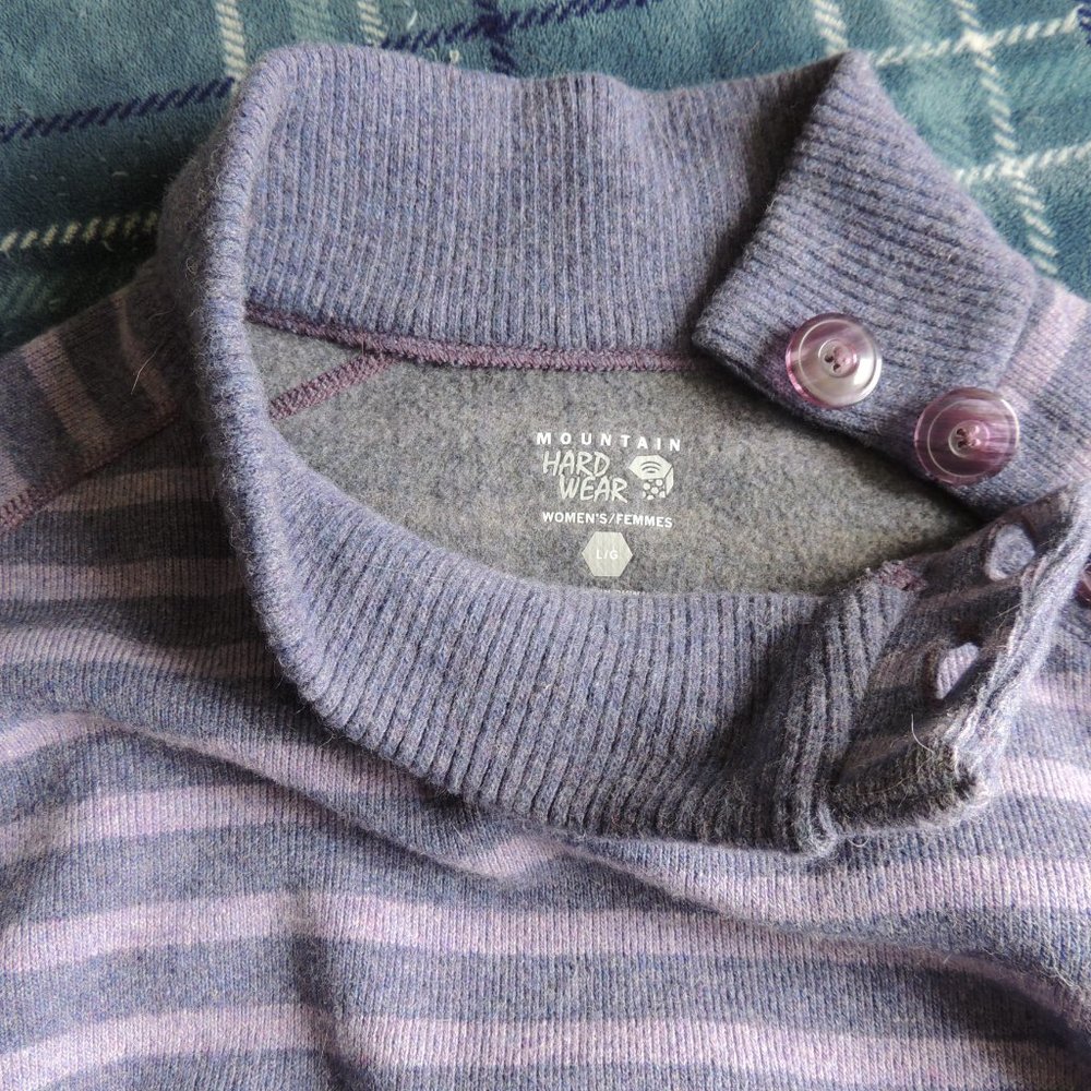 Mountain Hardwear purple striped wool sweater